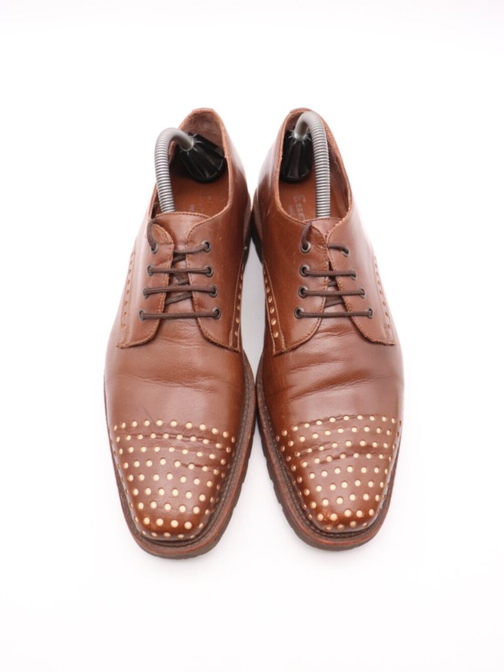 Esquivel Brown Leather Dress Shoes Men's Size 9 Lace Up Oxford Derby Made In USA